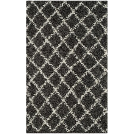 Safavieh Dallas Shag Small Rectangle Area Rug, Dark Grey and Ivory - 3 x 5 ft. SGD258A-3
